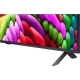 LG 55NANO90A6B Ultra HD 4K LED televizyon, canlı renk geçişleriyle dolu ekran ve siyah stand görünümü