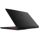 MSI Katana 17 B13VGK-1242XTR siyah oyuncu laptop, kapak açık ve bağlantı noktaları görünür