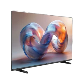 Vestel 55UT9760 Ultra HD 4K LED televizyon, ekranda renkli soyut şekillerle eğimli açıdan görünür