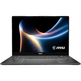 MSI Prestige 16 AI+ C3MG-039TR gri iş ve ofis laptopu, açık renkli arayüz ekranı ile önden görüntü.