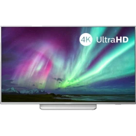 Philips 65PUS8204 Ultra HD 4K LED televizyon vitrin görseli, ince tasarım ve canlı renkli ekran efektiyle