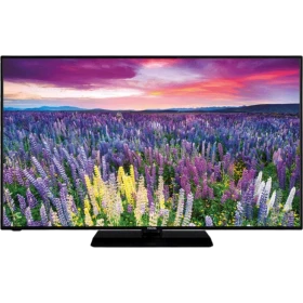 Vestel 55UD8200 Ultra HD 4K LED televizyon, ekranda renkli çiçek tarlası manzarasıyla önden görünüm