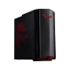 Acer Nitro 50-620 siyah masaüstü bilgisayar, kırmızı detaylı şık kasa tasarımıyla önden görünüyor