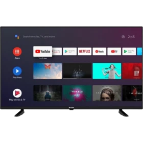 Arçelik A55 B 820 B Ultra HD 4K LED televizyon, siyah ekranında akıllı TV uygulamaları açık