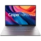 Casper Nirvana S100.1342-AV00A-G-F gri iş ve ofis laptop, açık ekranda renkli arka plan ile vitrin görünümü