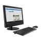 Lenovo V310Z 10QG001NTX siyah masaüstü bilgisayar, ekran, klavye ve fareyle birlikte.