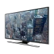 Samsung 40JU6470 Ultra HD 4K TV, şehir manzarası ekranda görünen genel siyah tasarım.