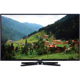 Vestel 40FB7150 Full HD FHD LED televizyon, siyah çerçeveli ekranında dağ köyü manzarası gösteriyor