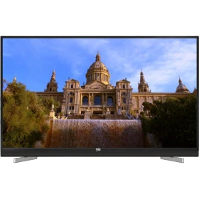 Beko B55L 9562 5B Ultra HD 4K TV, ekranda tarihi bir yapı görüntüsüyle önden görünüm