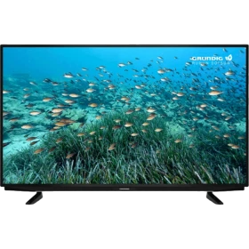 Grundig 50 GEU 7900 B Ultra HD 4K LED televizyon, siyah çerçeveli ekranında deniz canlıları görüntüleniyor