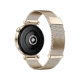 Huawei Watch GT 4 Altın 41mm akıllı saat, altın metal kordonu ve siyah arka sensör ekranıyla kapalı halde