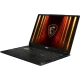 MSI Stealth 18 HX AI A2XWHG-082TR siyah oyuncu laptop; arkası canlı RGB ışık tasarımıyla açık ekran görünüyor