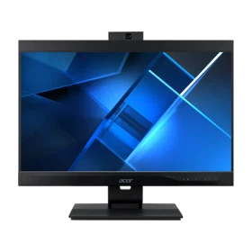 Acer Veriton Z4870G 78873-K1264 masaüstü bilgisayar, siyah kasası ve mavi ekranıyla önden görünüm