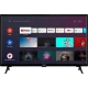 Vestel 32FA9501 Full HD FHD siyah LED televizyon, Android TV uygulama menüsü açık şekilde önden görünür.