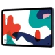 Huawei MatePad 10.4 Wi‑Fi gri renkli tablet, ekranda canlı desen ve saat görünümü.