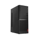 Lenovo V520 10NK0021TX siyah masaüstü bilgisayar kasası, ön paneli ve bağlantı noktalarıyla
