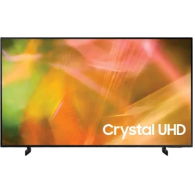 Samsung 70AU8000 Ultra HD 4K LED televizyon, Crystal UHD yazılı canlı renkli ekran görünümü