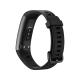 Huawei Band 3 Pro siyah akıllı bilekliğin arka yüzü ve ayarlanabilir silikon kayışı