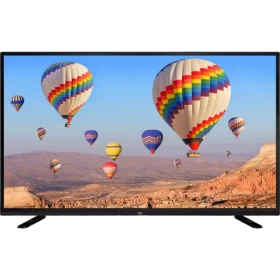 Beko B40L 9762 5B Quatro UHD Ultra HD 4K TV, renkli sıcak hava balonlarını gösteren ekranıyla alttan görünüm