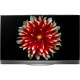 LG OLED55E7N Ultra HD 4K TV ekranda çiçek tasarımı gösteren siyah vitrin görünümü