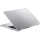 Acer Aspire Go 15 AG15-41P-R4CE gümüş iş ve ofis laptopu, yarı açık kapaklı arka açıdan görünüm