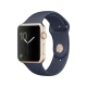 Apple Watch Series 1 42 mm altın rengi alüminyum kasa ve gece mavisi spor kordonlu akıllı saat