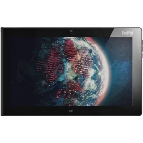 Lenovo ThinkPad 2 siyah iş ve ofis tabletinde dünya görselleri ekran görüntüsü ile vitrin görünümü