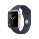 Apple Watch Series 2 42 mm altın rengi alüminyum kasalı, gece mavisi spor kordonlu akıllı saat