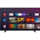 Vestel 55UA9740 Ultra HD 4K LED televizyon, uygulama menüsü açık siyah ekranıyla önden görünür.