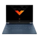HP Victus Gaming 16-s0064nt 8Q4K4EA koyu mavi oyuncu laptop, RGB V şeklinde ekran tasarımıyla vitrin görünümü
