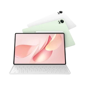 Huawei MatePad 12 X 2025 PaperMatte Edition beyaz tablet; klavye ve ince tasarımla öğrenci kullanımına uygun vitrin görünümü