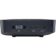 Asus VivoMini UN45-VMP264M masaüstü bilgisayarın koyu gri kasasında VGA ve iki USB bağlantı noktası