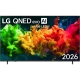LG 85QNED81B6A Ultra HD 4K QNED TV, Mini LED ve evo AI temalı renkli ekran görünüyor.