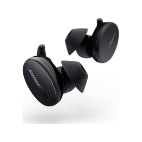 Bose Sport Earbuds tam kablosuz siyah kulaklık, kulak içi tasarımı ve sabitleyici silikon uçlarıyla