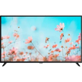Sunny SN55UAL402 Ultra HD 4K TV, siyah çerçeveli ekranında çiçek görüntüsüyle önden görünüm