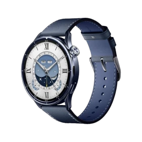 Xiaomi Watch S5 mavi akıllı saat, klasik kadranlı tasarımı ve ayarlanabilir kayışıyla önden görünüm