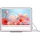 Vestel 24HA9530RB HD Ready LED televizyon, beyaz çerçeveli ekranında renkli baloncuk görüntüsüyle önden görünüm