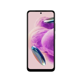 Xiaomi Redmi Note 12S siyah akıllı telefon, önden görünüm, delikli ekran tasarımıyla vitrin çekimi