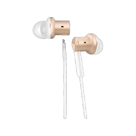 Xiaomi Hybrid HD Metal Piston Kablolu turuncu kulaklık, beyaz silikon uçları ve kablosuyla