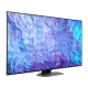 Samsung 55Q80C Ultra HD 4K QLED televizyon; canlı mavi-mor görüntü ve ince siyah ekran tasarımı
