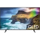 Samsung 75Q70R Ultra HD 4K QLED televizyon, ince çerçeveli siyah tasarım ile sahil manzaralı ekran gösterimi