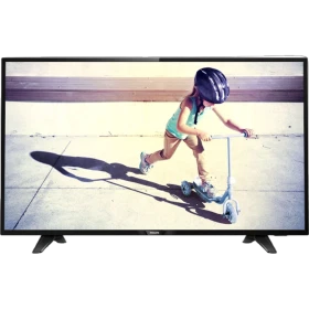 Philips 49PFS4132 Full HD LED televizyon, ekranda kaykaylı çocuk sahnesi, genel renk TV görünümü