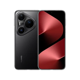 Huawei Pura 80 Pro Plus siyah akıllı telefon, ön ekran ve üçlü kamera modüllü arka yüz görünümü