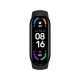 Xiaomi Mi Band 6 siyah akıllı bileklik, renkli sağlık göstergeleri ve saat bilgisi bulunan ekranıyla