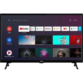 Vestel 32HA9510 HD Ready LED televizyon, siyah çerçeveli ekranında akıllı TV arayüzüyle önden görünüm