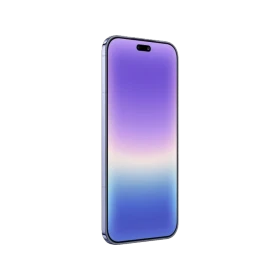 Huawei Pura 90 mor akıllı telefon, ince çerçeveli geniş ekranlı ön yüz tasarımıyla yandan görünüm