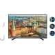 Grundig 55 VLE 5537 BG Full HD LED televizyon, şehir manzarası gösteren ince siyah ekranıyla önden görünür