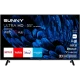 Sunny SN55UAL256 Ultra HD 4K TV, 55 inç siyah ekran ve ayaklarıyla önden görünüm