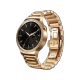 Huawei Watch Gold Altın akıllı saat, siyah kadranlı altın renk metal bileziğiyle önden görünüm