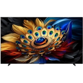 TCL 98C655 Ultra HD 4K LED televizyon, genel renkli ekranda renkli desenli ana vitrin görünümlerini sunar.